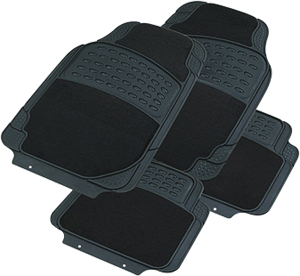 КОВРИКИ АВТОМОБИЛЬНЫЕ РЕЗИНОВЫЕ С ВЕЛЮРОМ KOTO арт THM-2502