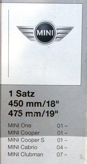 Оригинальный комплект каркасных щеток стеклоочистителя ( из двух дворников на лобовое стекло ) для автомобилей MINI (с 2001-04.2012)